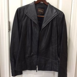Cole Haan Wing Collar Leather Jacket Women's Sz 10